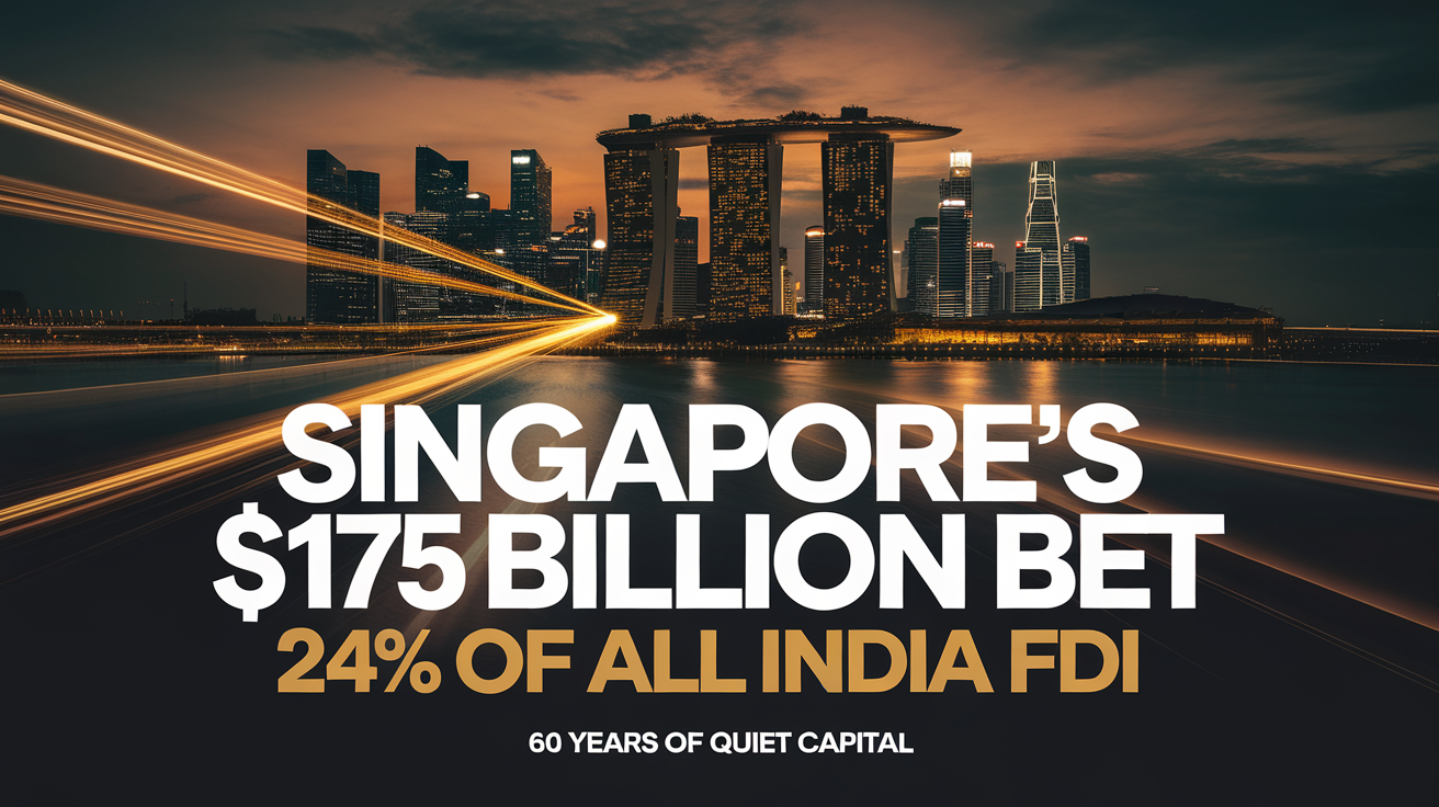 Singapore is India's largest foreign investor — $174.886 billion in cumulative FDI, 24% of total inflows